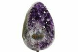 Dark Purple Amethyst Geode On Metal Stand - Uruguay #364456-1